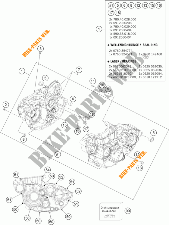 CRANKCASE for KTM 500 XC-W 2012