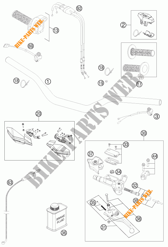 HANDLEBAR / CONTROLS for KTM 500 XC-W 2012