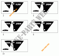 STICKERS for KTM 380 MXC 2001