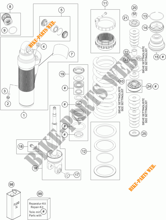 SHOCK ABSORBER (PARTS) for KTM 300 XC-W 2018