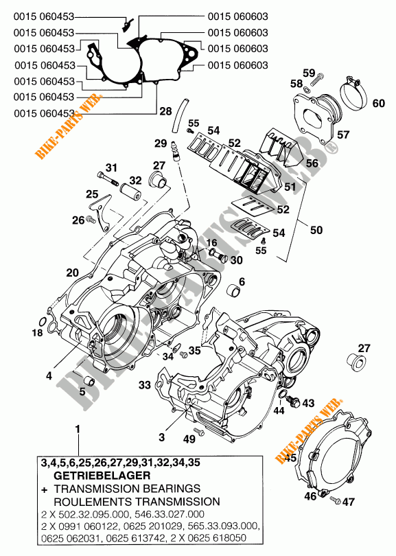 CRANKCASE for KTM 300 MXC 1994