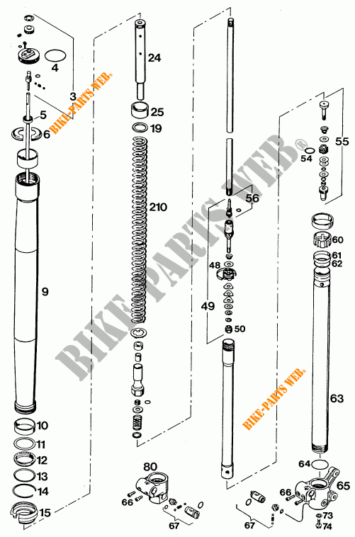 FRONT FORK (PARTS) for KTM 300 MXC 1994