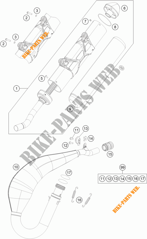 EXHAUST for KTM 125 XC-W 2018