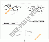 STICKERS for KTM 1190 RC8 WHITE 2008