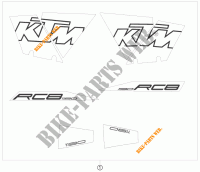 STICKERS for KTM 1190 RC8 ORANGE 2008
