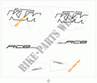 STICKERS for KTM 1190 RC8 WHITE 2008