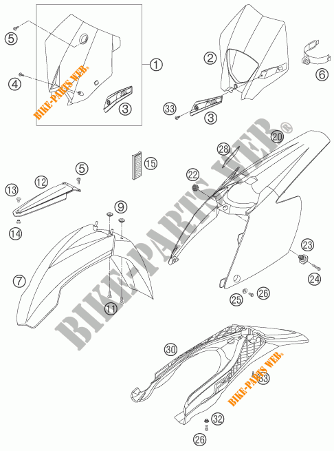 PLASTICS for KTM 250 XCF-W 2006
