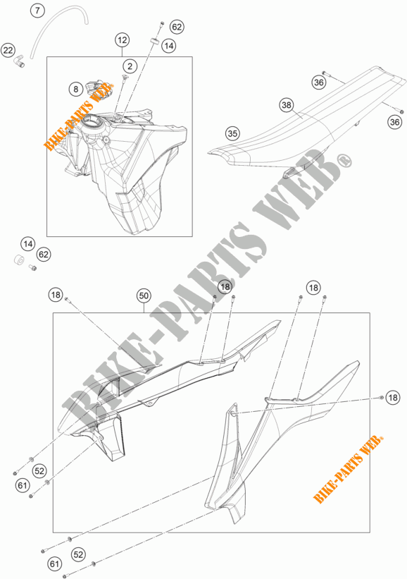TANK / SEAT for KTM 250 XC-F 2016