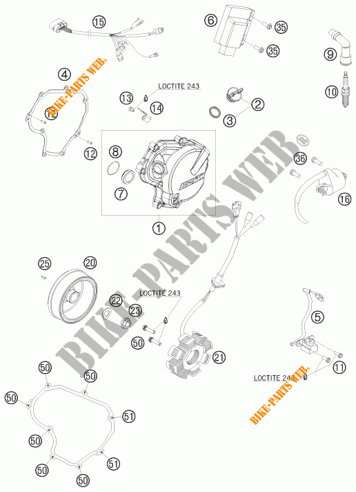 IGNITION SYSTEM for KTM 450 XCR-W 2008
