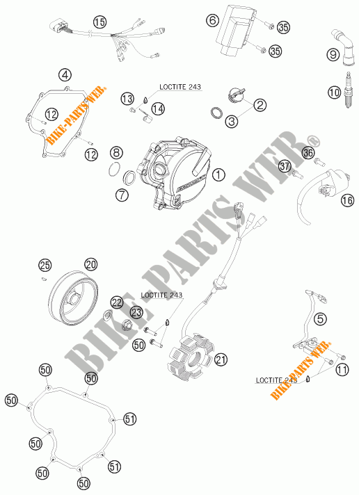 IGNITION SYSTEM for KTM 450 XC-W 2009