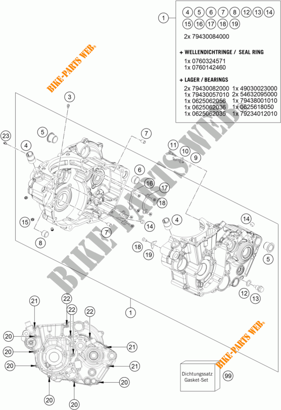 CRANKCASE for KTM 450 XC-F 2018