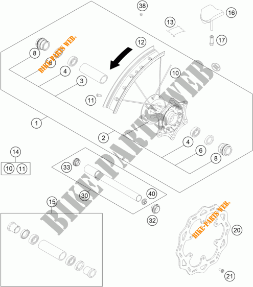 FRONT WHEEL for KTM 450 XC-F 2018