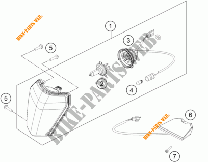 HEADLIGHT / TAIL LIGHT for KTM 350 XCF-W 2015