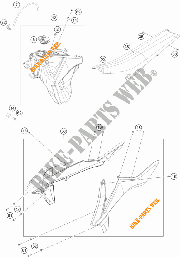 TANK / SEAT for KTM 350 XC-F 2016