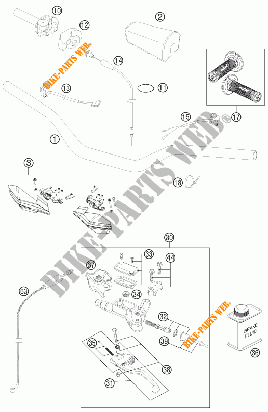 HANDLEBAR / CONTROLS for KTM 250 XC 2014