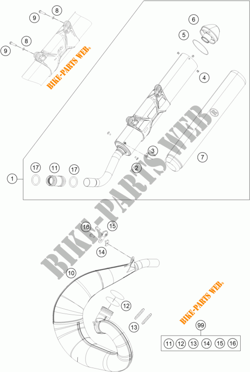 EXHAUST for KTM 250 XC-W TPI 2018