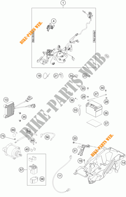 WIRING HARNESS for KTM 250 XC-W TPI 2018