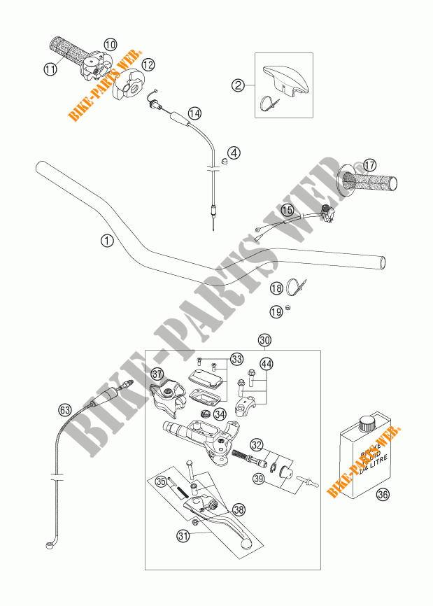 HANDLEBAR / CONTROLS for KTM 250 XC-W 2006