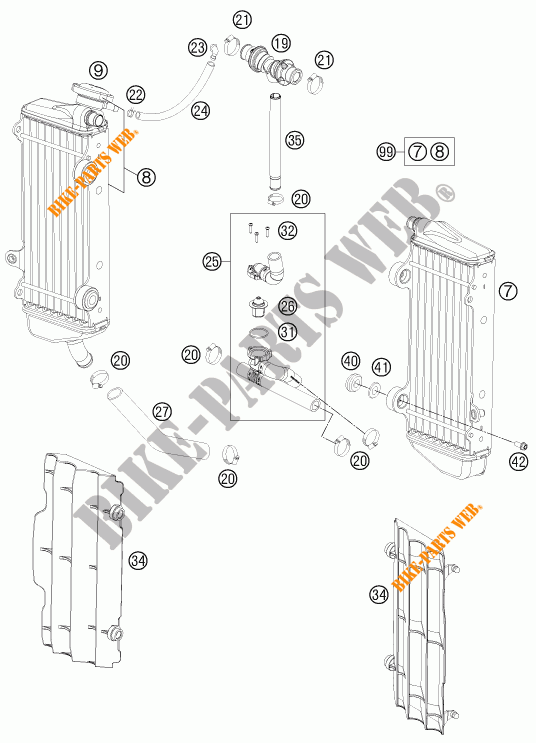 COOLING SYSTEM for KTM 200 XC-W 2016