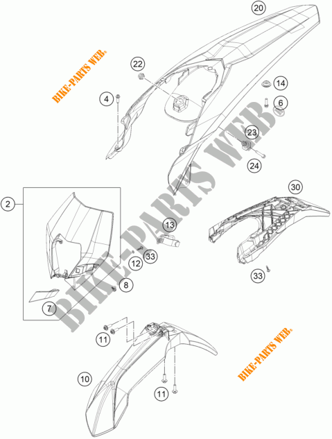 PLASTICS for KTM 200 XC-W 2016