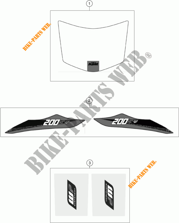 STICKERS for KTM 200 XC-W 2016