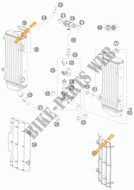 COOLING SYSTEM for KTM 200 XC-W 2011