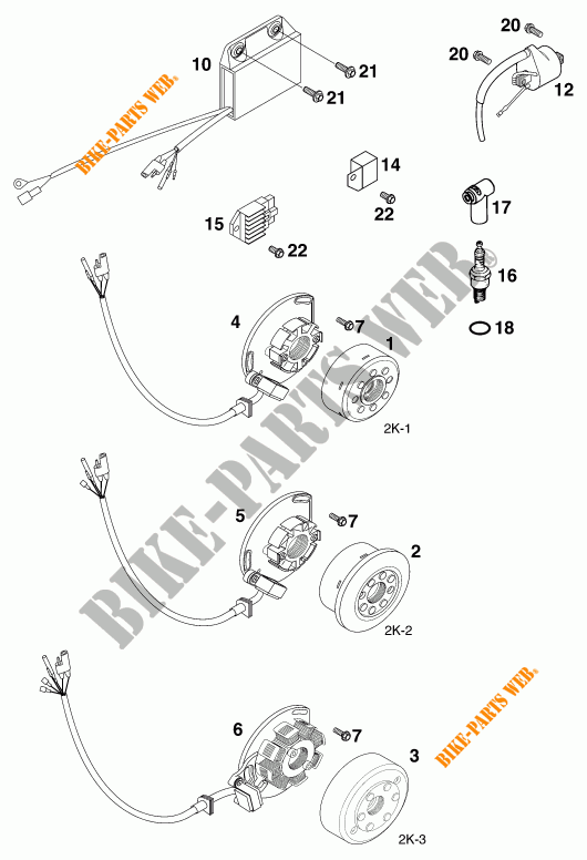 IGNITION SYSTEM for KTM 200 MXC 1998