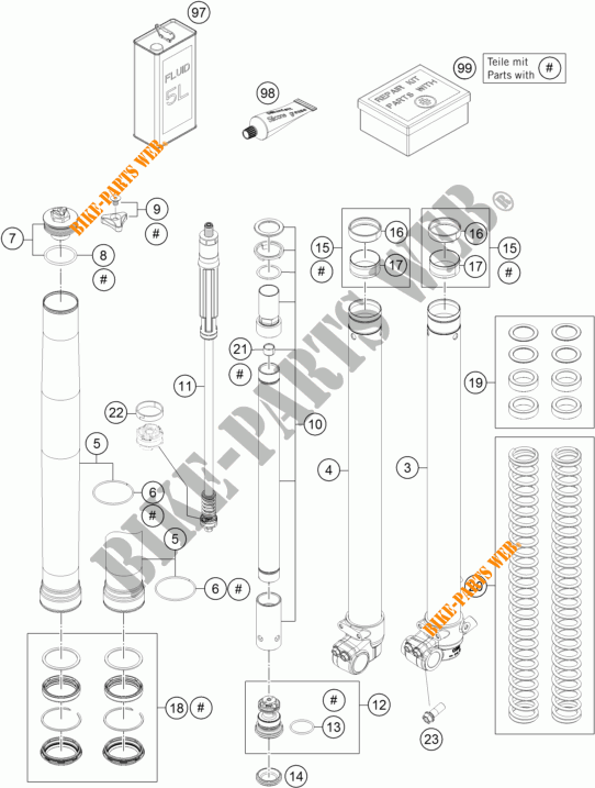 FRONT FORK (PARTS) for KTM FREERIDE E-XC 2018