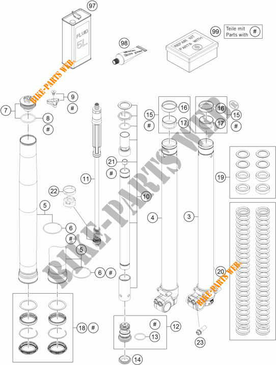 FRONT FORK (PARTS) for KTM FREERIDE E-XC 2017