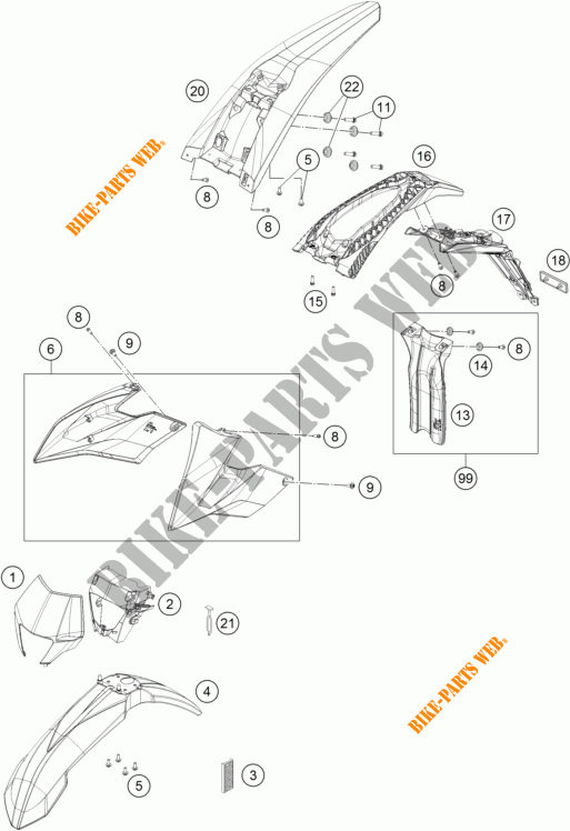 PLASTICS for KTM FREERIDE E-XC 2017