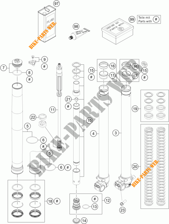 FRONT FORK (PARTS) for KTM FREERIDE E-XC 2016