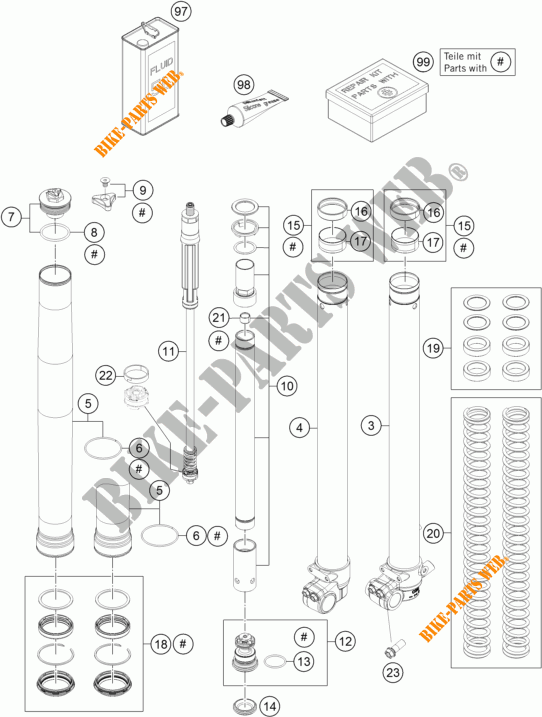 FRONT FORK (PARTS) for KTM FREERIDE E-XC 2015