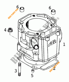 CYLINDER for KTM 640 LC4 SILVER 2000