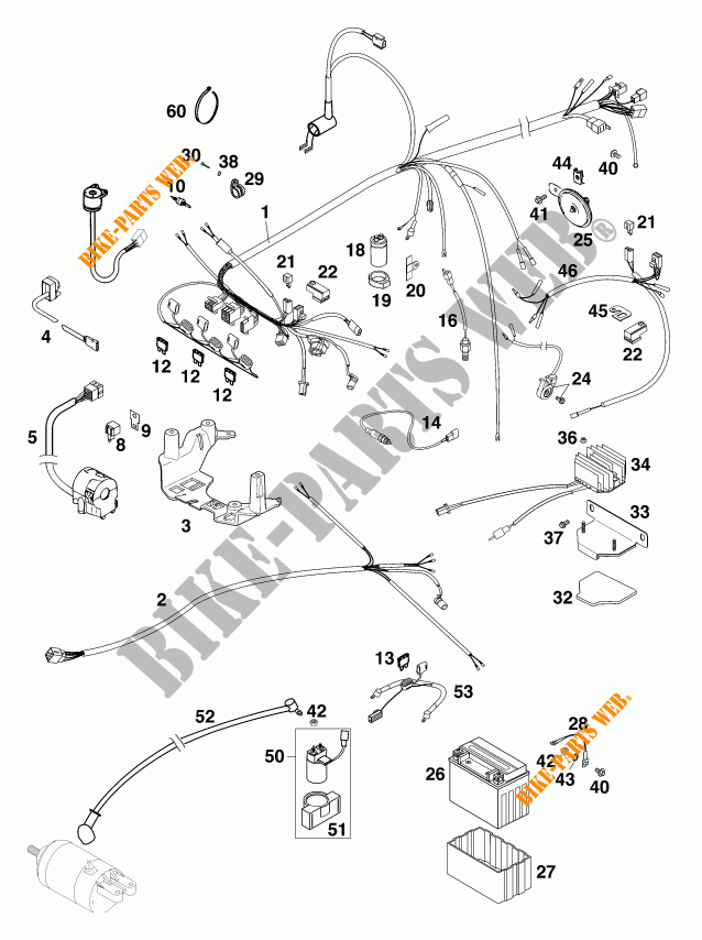 WIRING HARNESS for KTM 640 LC4 SILVER 2000