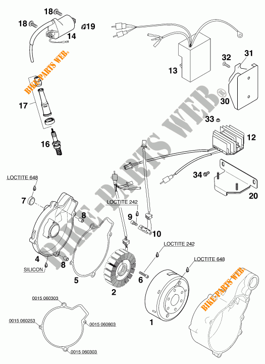 IGNITION SYSTEM for KTM 640 LC4 SILVER 1999