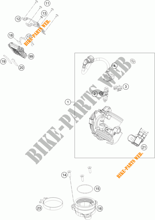 THROTTLE BODY for KTM RC 390 BLACK 2017