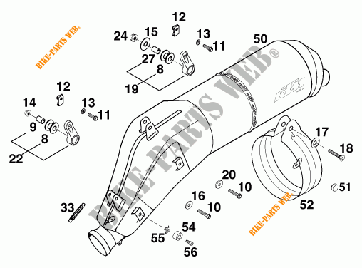 EXHAUST SILENCER for KTM 640 LC4 SILVER 1999