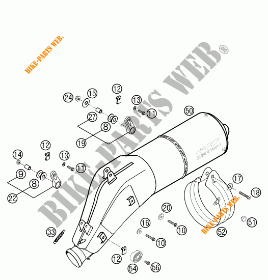 EXHAUST SILENCER for KTM 640 LC4-E SIX DAYS 2002