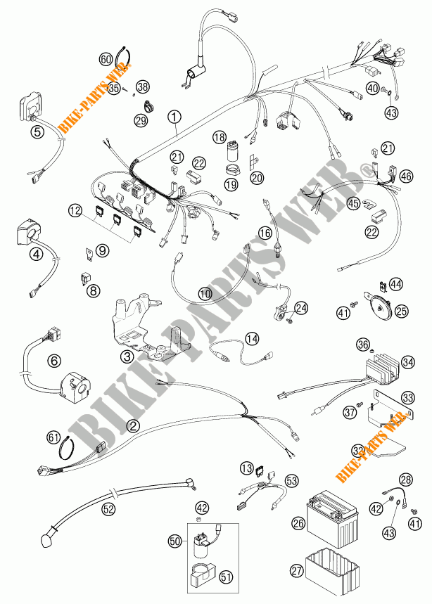 WIRING HARNESS for KTM 640 LC4-E SIX DAYS 2002