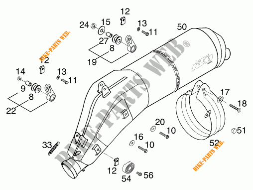 EXHAUST SILENCER for KTM 640 LC4-E SIX DAYS 2000