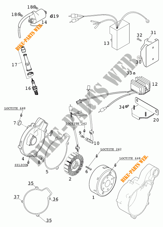 IGNITION SYSTEM for KTM 640 LC4-E SIX DAYS 2000