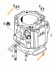 CYLINDER for KTM 640 LC4-E SILVER 2001
