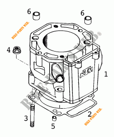 CYLINDER for KTM 640 LC4-E SILVER 2000