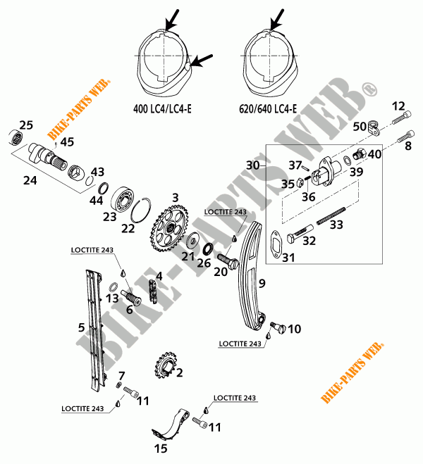 TIMING for KTM 640 LC4-E SILVER 2000