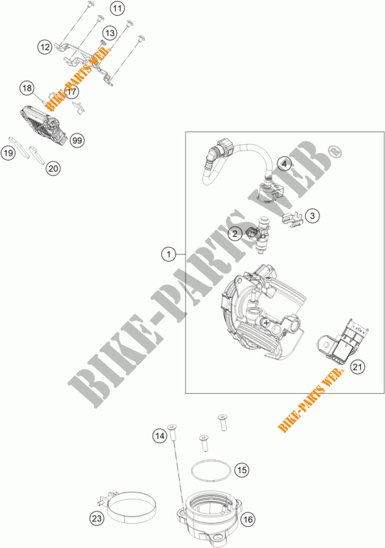 THROTTLE BODY for KTM RC 390 BLACK 2017