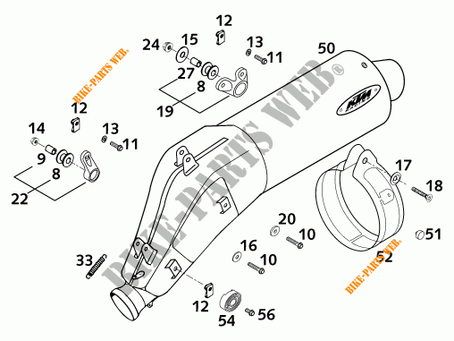 EXHAUST SILENCER for KTM 640 LC4-E SILVER 18,5LT 2001