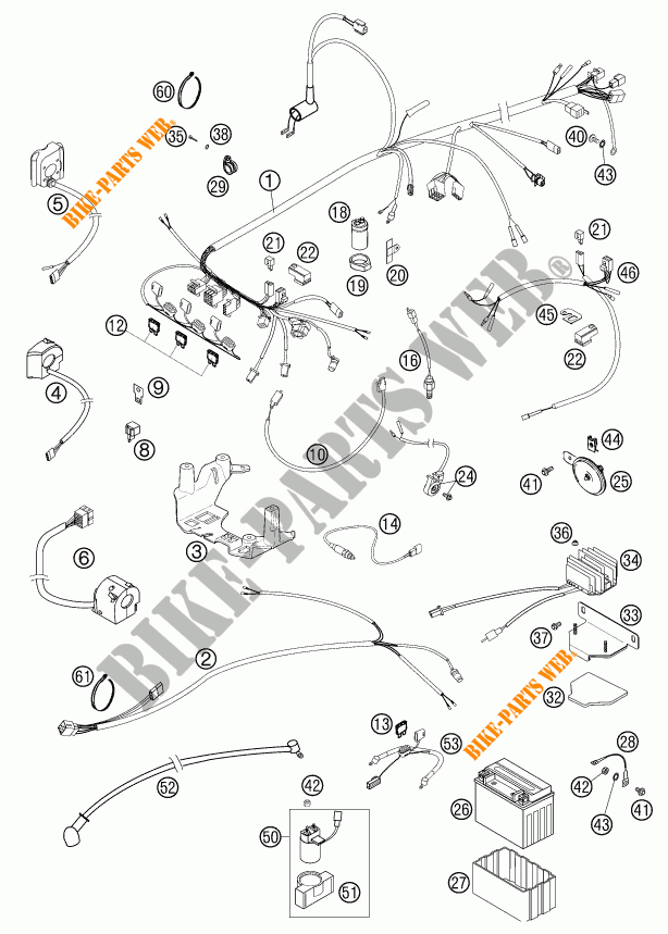 WIRING HARNESS for KTM 640 LC4-E ROT 2002
