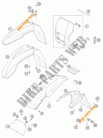 PLASTICS for KTM 640 LC4 ENDURO ORANGE 12L 2003
