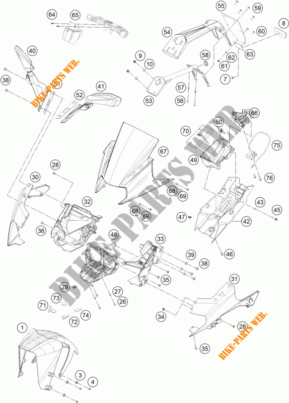 PLASTICS for KTM RC 390 BLACK 2017