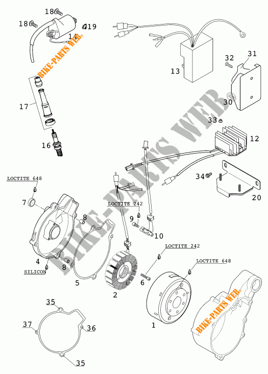IGNITION SYSTEM for KTM 640 LC4-E 2001